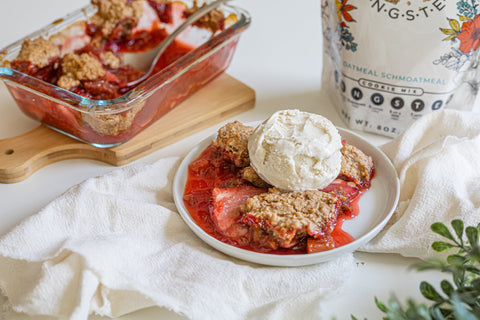 Allergy-friendly / AIP Strawberry Rhubarb Crumble