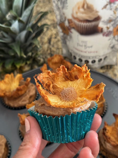 Allergy-Friendly / AIP Pineapple Flower Cupcakes